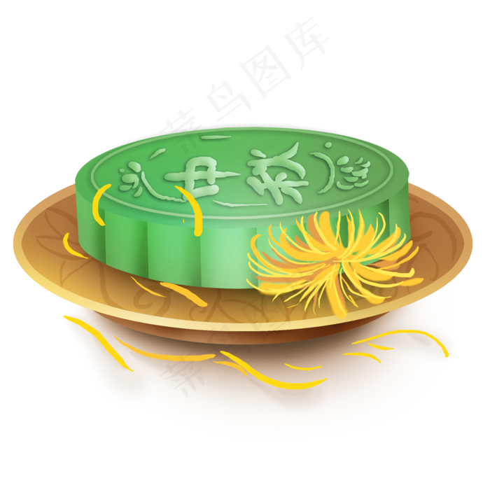 中秋节古风月饼和金菊(2000X2000(DPI:299))psd模版下载