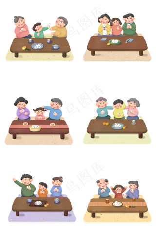 重阳节与家人在一起吃重阳糕