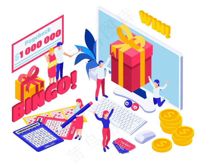 赌博在线等距图eps,ai矢量模版下载