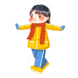 冬季冬天卡通可爱女孩大雪立冬冬