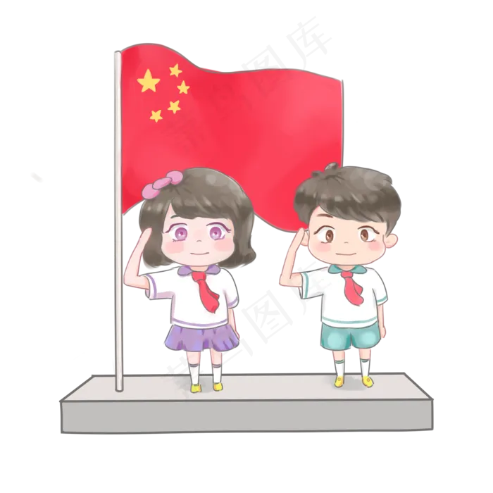 卡通手绘开学日上学的小学生(2000X2000(DPI:300))psd模版下载