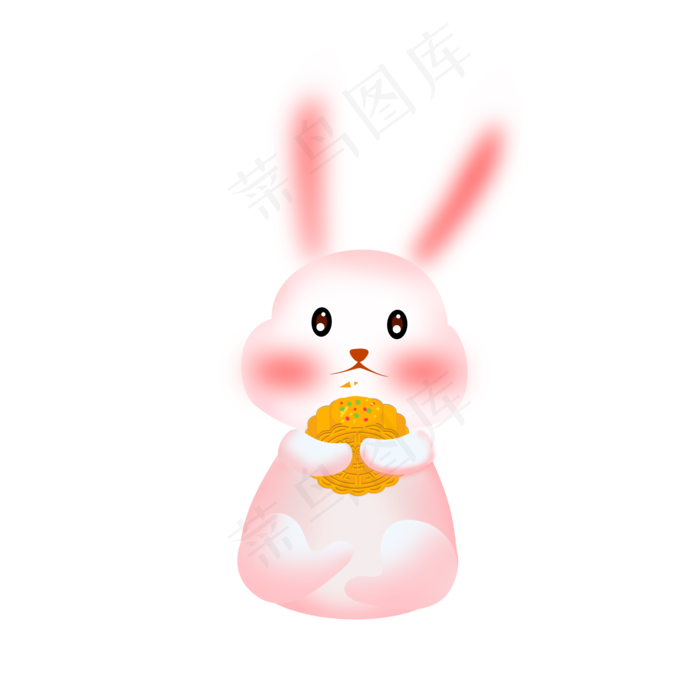  抱着月饼的兔子(2000X2000(DPI:300))psd模版下载
