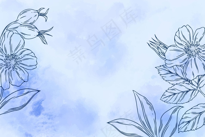 水彩背景与手绘元素eps,ai矢量模版下载