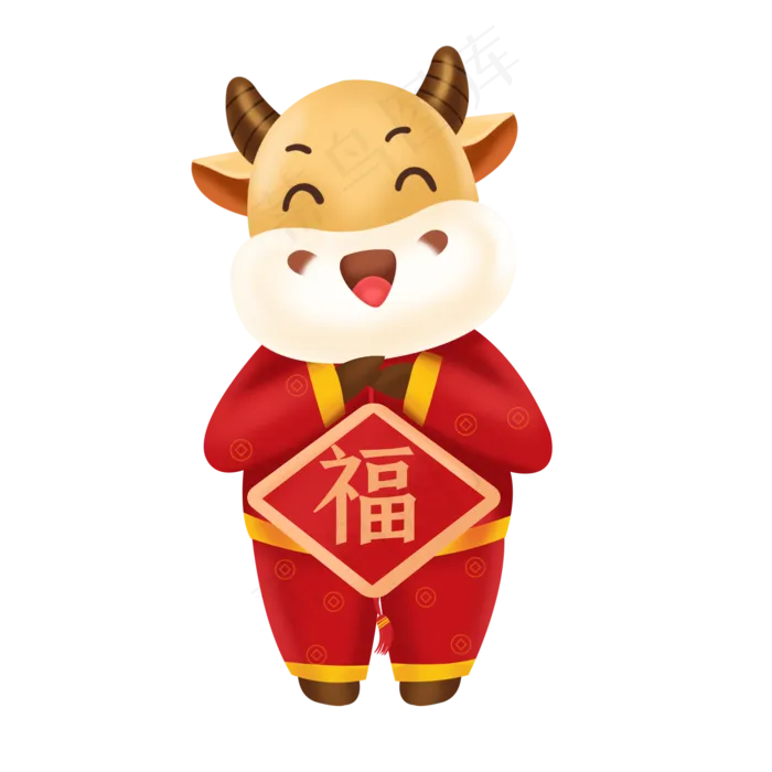 牛年新年立体牛(2000X2000(DPI:300))psd模版下载