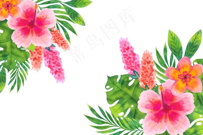 水彩花卉背景设计eps,ai矢量模版下载