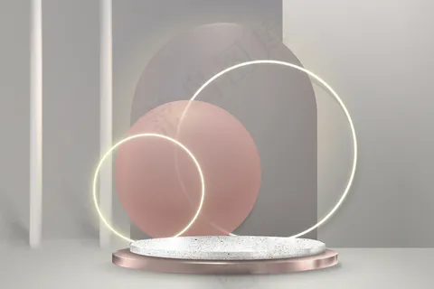 带讲台和霓虹灯环的豪华 3d 产品展示 psd 带讲台和霓虹灯环的豪华 3d 产品展示 psd