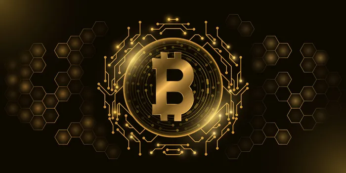 未来的黄金比特币数字货币。eps,ai矢量模版下载
