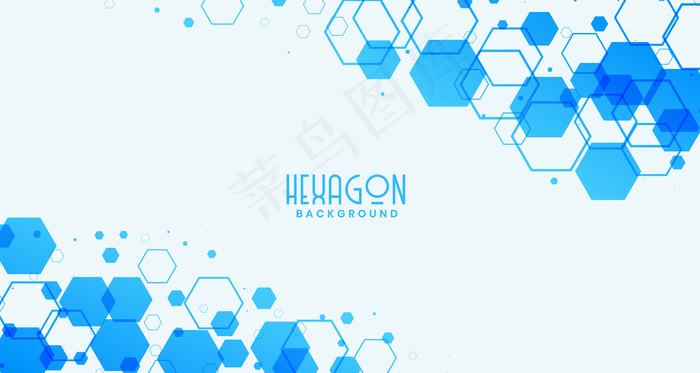 抽象白色背景，蓝色六边形eps,ai矢量模版下载