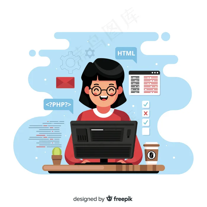 使用php的程序员eps,ai矢量模版下载