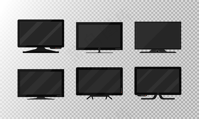 现代空白液晶电视数码屏、显示屏、面板。白色背景的电视等离子隔离。大型模拟计算机显示器。