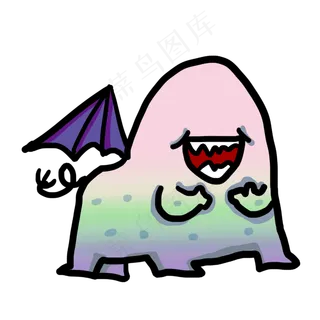 中元节鬼节Q版漫画风格巨食怪