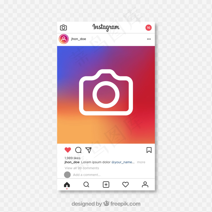 透明背景Instagram帖子eps,ai矢量模版下载