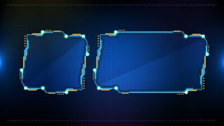 蓝色发光科技的抽象未来背景科幻框架hud ui