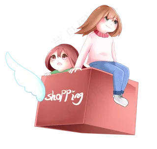 姐妹欢乐双十一购物