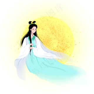 中秋节卡通古风嫦娥