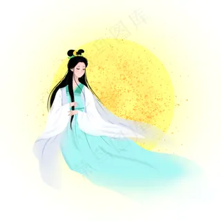 中秋节卡通古风嫦娥