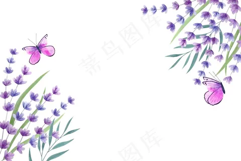 复制空间春天的背景和紫罗兰蝴蝶