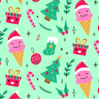 有趣的圣诞图案背景