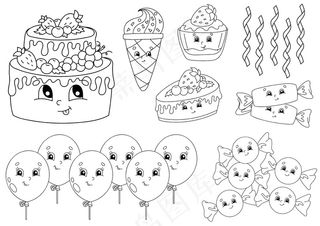 儿童彩绘书。生日快乐主题。性格开朗。