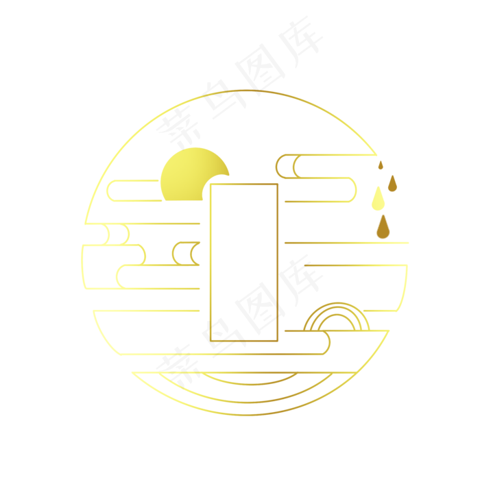 手绘中秋金属边框(2000X2000(DPI:300))psd模版下载