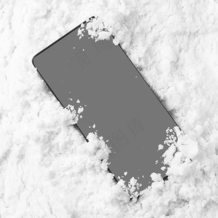 雪中俯视智能手机psd模版下载