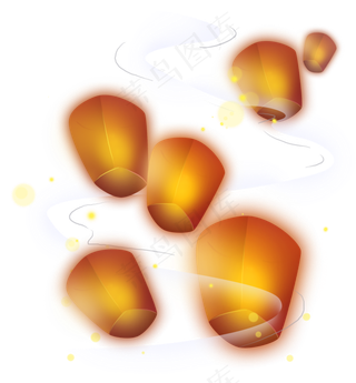 星空和孔明灯中国风