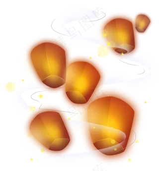 星空和孔明灯中国风