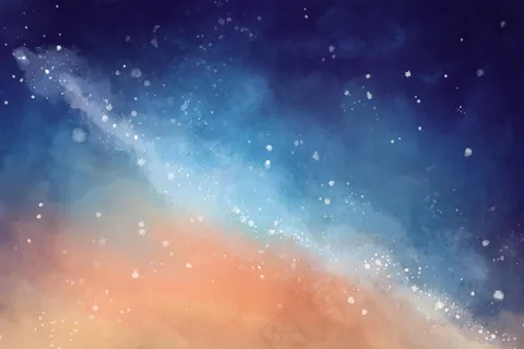 手绘水彩银河背景 手绘水彩银河背景