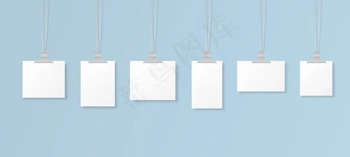背景上的空白悬挂相框或海报模板。挂在墙上活页夹上的一套白色海报模型样机。一张纸的框架。插图。 背景上的空白悬挂相框或海报模板。挂在墙上活页夹上的一套白色海报模型样机。一张纸的框架。插图。