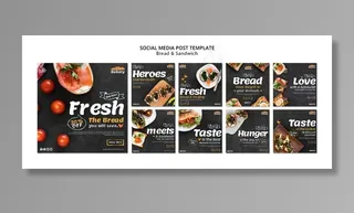 面包三明治社交媒体帖子