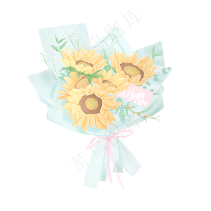教师节向日葵大花束(2050X2050(DPI:299))psd模版下载