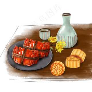 中秋节传统美食装饰