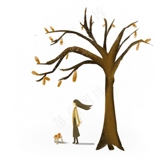 立冬保暖冬日女孩雪天免抠图