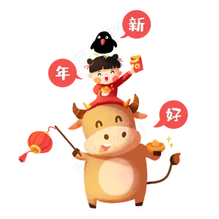 2021年春节红色喜庆牛年新年好