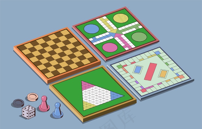 一个有趣的时间包棋盘游戏eps,ai矢量模版下载