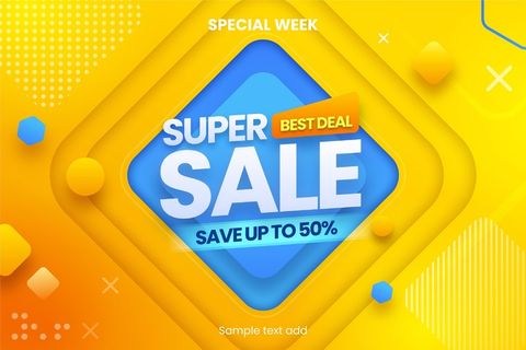 具有特殊折扣的真实销售背景