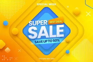 具有特殊折扣的真实销售背景