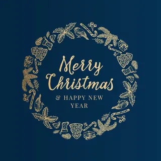 圣诞快乐新年快乐手绘素描