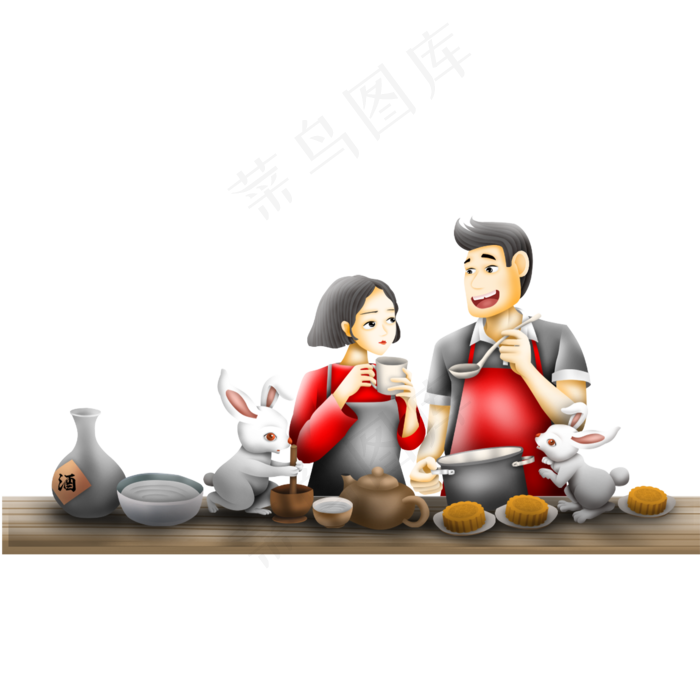 准备中秋食物元素设计