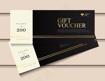 带有闪光金奢华元素的礼品券模板。 带有闪光金奢华元素的礼品券模板。