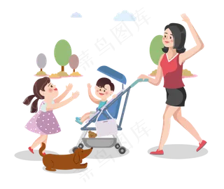 放假带孩子逛公园