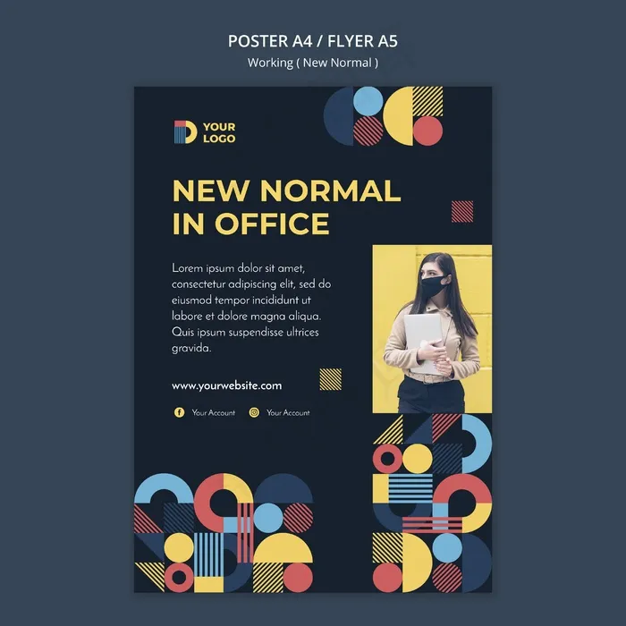 用新的正常方式制作带有照片的海报模板psd模版下载