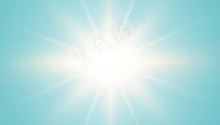 蓝色背景，中间有镜头光斑效果