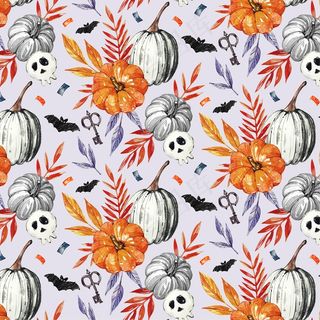 万圣节水彩图案套装