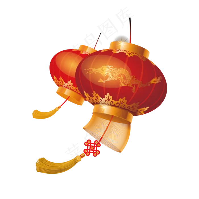 红色节日新年元旦灯笼元素(2000X2000(DPI:300))psd模版下载