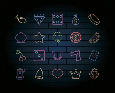 墙上有二十个赌场霓虹灯标签