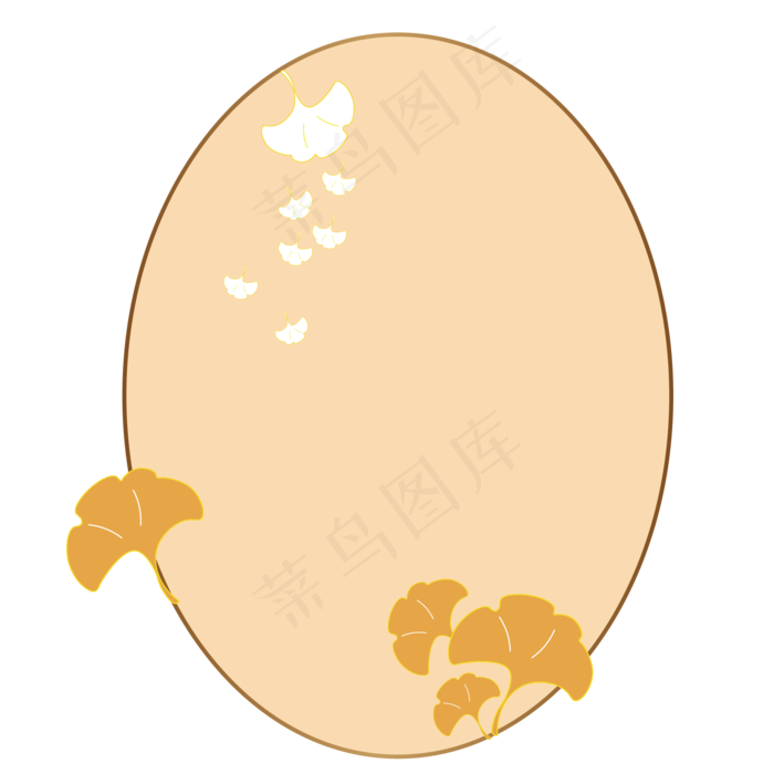 秋天主题银杏叶边框