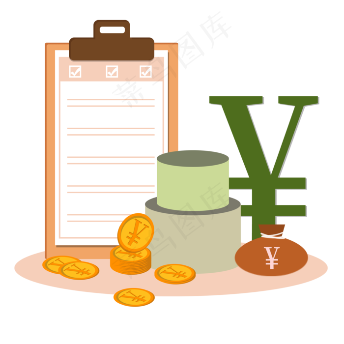 发薪日扁平元素