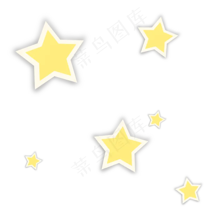 黄色剪纸七夕情人节星星(2000X2000(DPI:300))psd模版下载