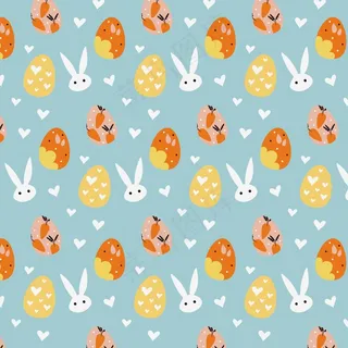 扁平复活节图案